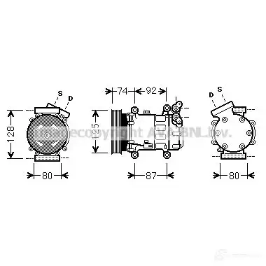Компрессор кондиционера PRASCO 4045385164592 2604325 rtk452 TB 3AH