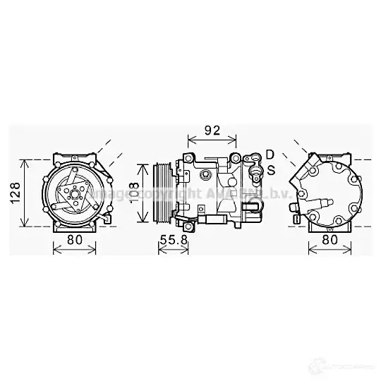 Компрессор кондиционера PRASCO cnk282 Z340 HZ 4045385178230 2579209