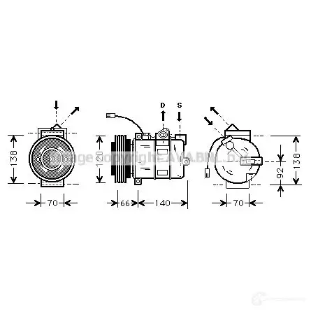 Компрессор кондиционера PRASCO 4045385095094 aiak150 2574751 86FY4I Z изображение 0