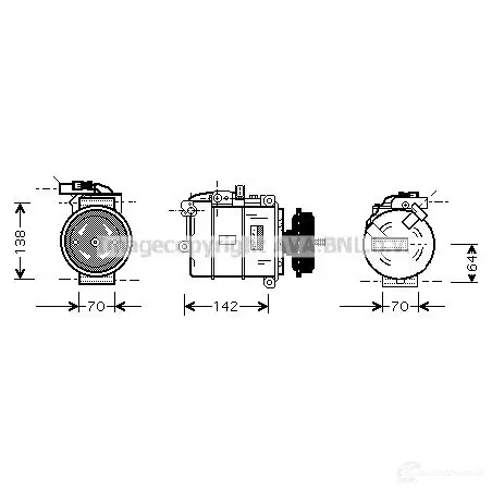 Компрессор кондиционера PRASCO T8 J0A 1198256922 4045385229303 vnak087
