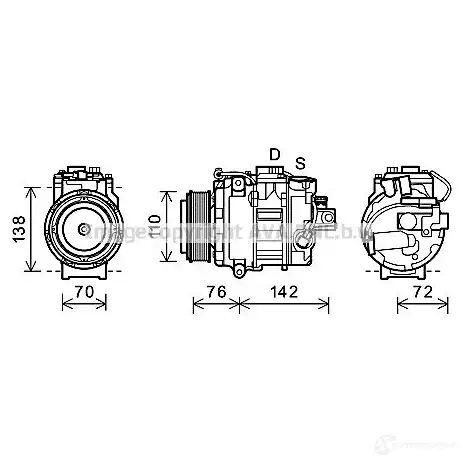 Компрессор кондиционера PRASCO 4045385178483 O3W ZZE 2577567 bwk419