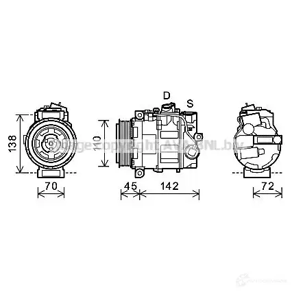Компрессор кондиционера PRASCO 4045385181223 2596457 2OKZ G9 msk585
