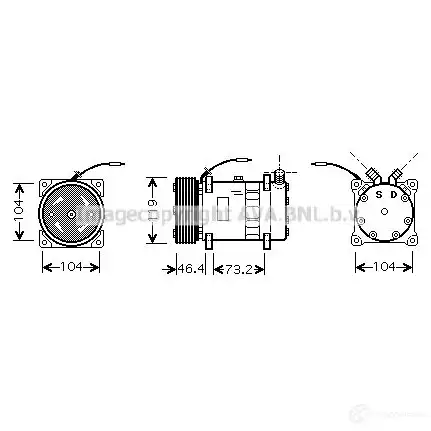 Компрессор кондиционера PRASCO uvk122 I 1LCT4O 4045385063727 1419496840