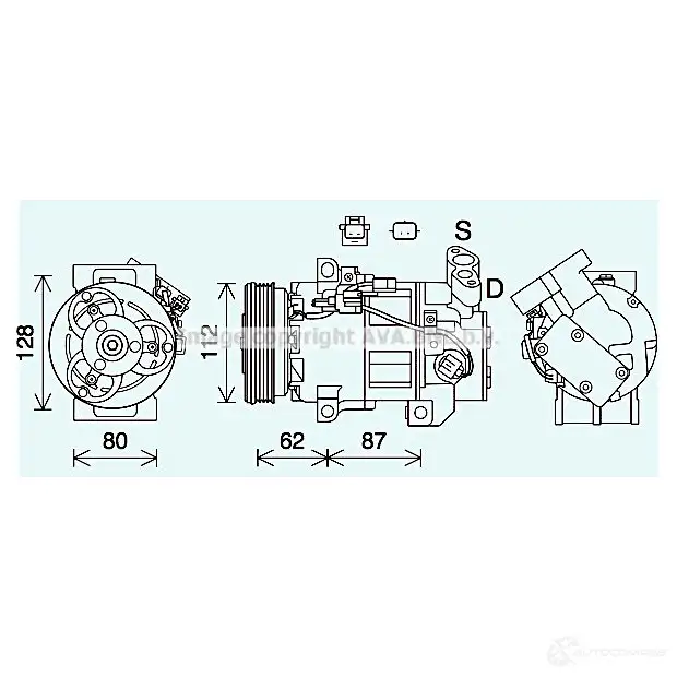 Компрессор кондиционера PRASCO 4045385221745 1225637808 rtk639 QF5 5O