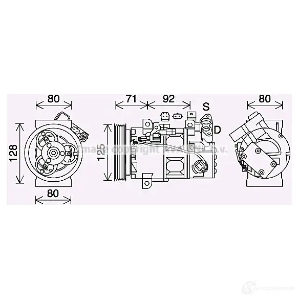 Компрессор кондиционера PRASCO rtk636 RQ L9AF 1225637804 4045385220649 изображение 0