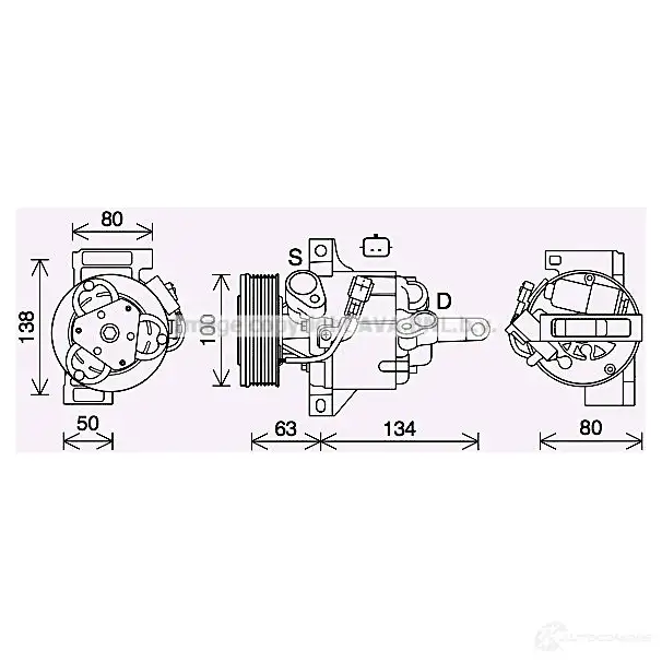 Компрессор кондиционера PRASCO rtk637 4045385220809 HTV GGE 1225637806 изображение 0