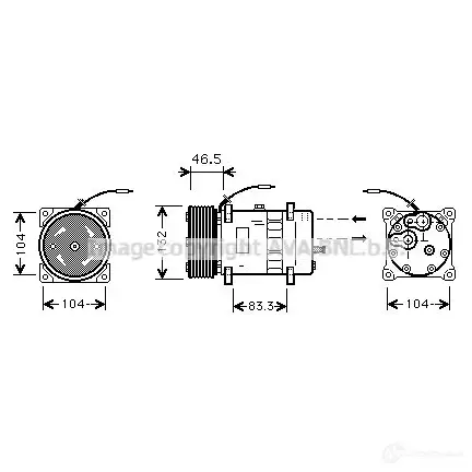 Компрессор кондиционера PRASCO vlak037 4045385108282 2608519 S4S 2IG4