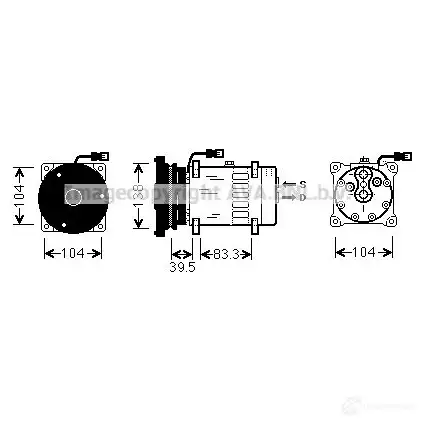 Компрессор кондиционера PRASCO 1424645530 cpak001 4045385171958 I 34SI