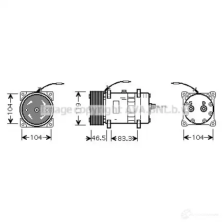 Компрессор кондиционера PRASCO B1OA Q 1423604653 uvak123 4045385189427