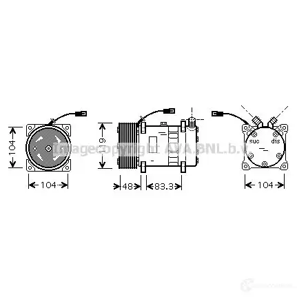 Компрессор кондиционера PRASCO 1423604652 CX 9YI 4045385190126 uvak121