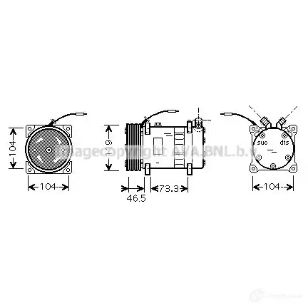 Компрессор кондиционера PRASCO SLB8E 85 uvak081 4045385189410 1423604648