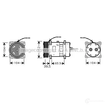 Компрессор кондиционера PRASCO 4045385171972 RV7CQ M csak002 1424645555