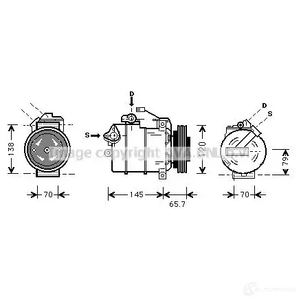 Компрессор кондиционера PRASCO aiak151 4045385095100 6266716 QG DUB81 изображение 0