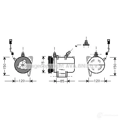 Компрессор кондиционера PRASCO bwk016 YE5 5S 4045385033744 2577509 изображение 0