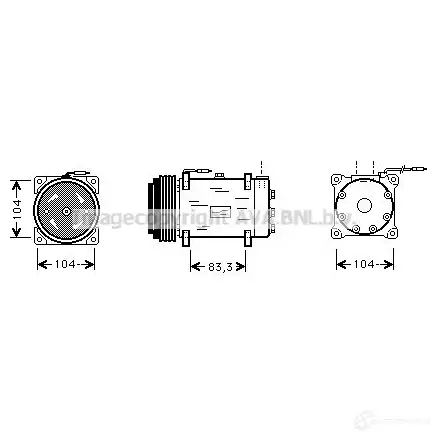 Компрессор кондиционера PRASCO L OZCOK 2604283 rtk242 4045385037308 изображение 0
