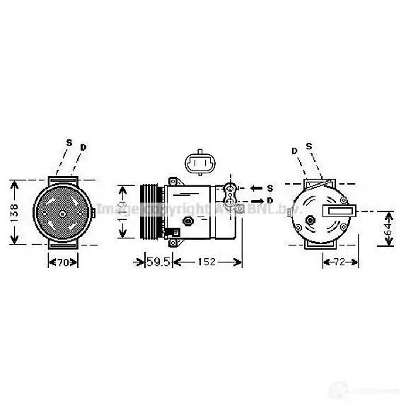 Компрессор кондиционера PRASCO olak318 4045385100767 2598603 BL2P XV