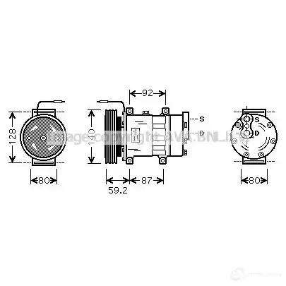 Компрессор кондиционера PRASCO 2604296 4045385063413 rtk324 B6Z0BC K