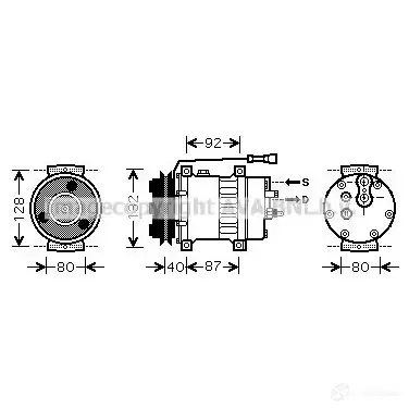 Компрессор кондиционера PRASCO R6KBV 5O 2590921 jrk044 4045385088966