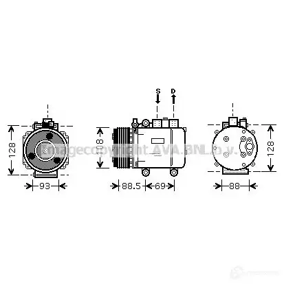 Компрессор кондиционера PRASCO SSARAC P fdak174 4045385171859 2584471