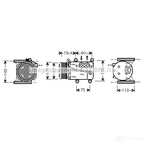 Компрессор кондиционера PRASCO 4045385164516 jrak034 187GSD 4 2590906