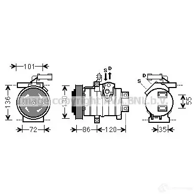 Компрессор кондиционера PRASCO 4045385211753 F 9ED47 crak132 2579346 изображение 0