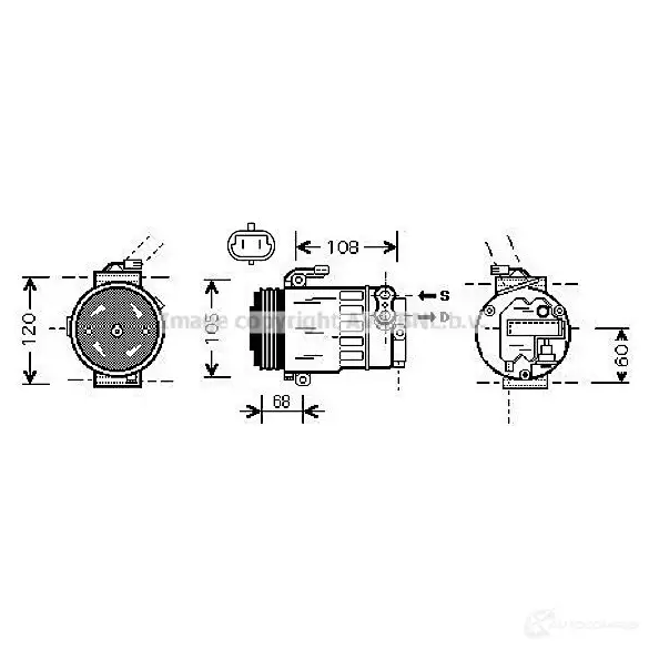 Компрессор кондиционера PRASCO olk350 2598672 H9K S1G 4045385058051