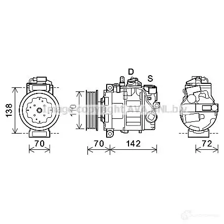 Компрессор кондиционера PRASCO aik381 4045385197989 8 3577 2574845 изображение 0