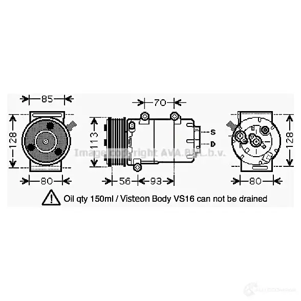 Компрессор кондиционера PRASCO 4045385080533 LXALC 7 2584576 fdk416