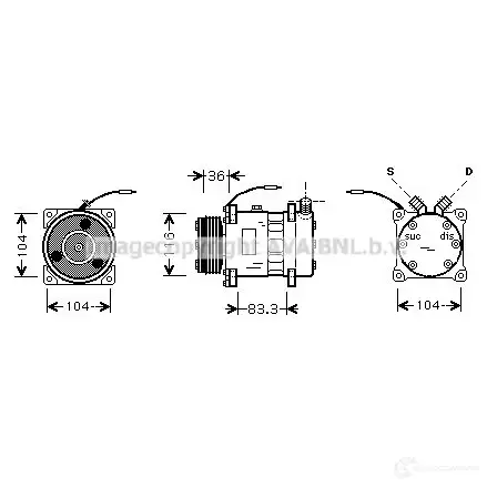 Компрессор кондиционера PRASCO 2604295 4045385058105 K40 JAS rtk318 изображение 0