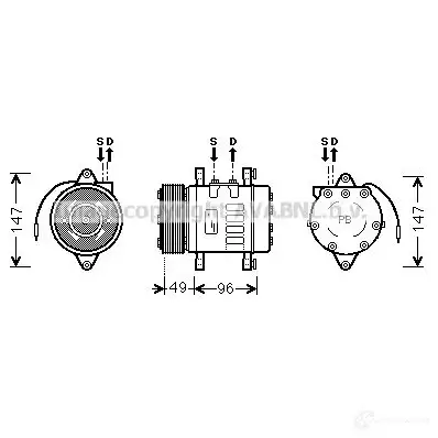 Компрессор кондиционера PRASCO VLDR KVJ ftk365 4045385104918 2587256
