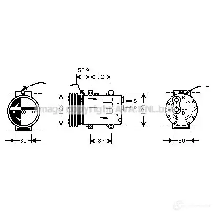 Компрессор кондиционера PRASCO 2604275 SY 385BA rtk073 4045385037254 изображение 0