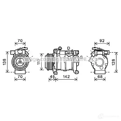 Компрессор кондиционера PRASCO 8P7I ZM2 2579343 crak128 4045385211708 изображение 0