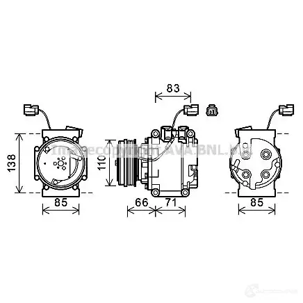 Компрессор кондиционера PRASCO 4045385185078 2588102 hdak260 YY1 HXB изображение 0