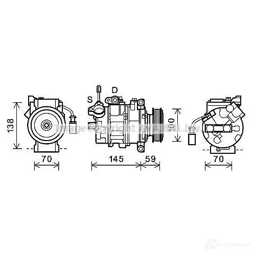 Компрессор кондиционера PRASCO 2574750 aiak029 4045385157501 D3YQ Z