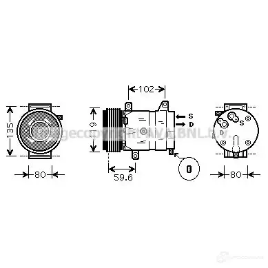 Компрессор кондиционера PRASCO 4045385094400 RD IRF rtk385 2604305