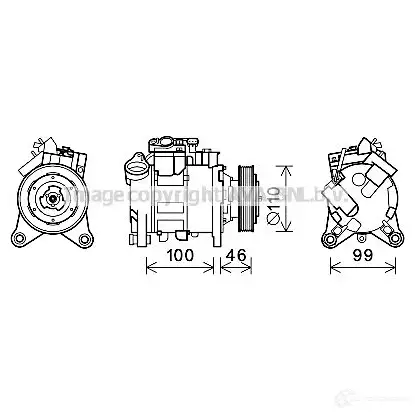 Компрессор кондиционера PRASCO 4045385198924 2577579 bwk489 KVB33 S