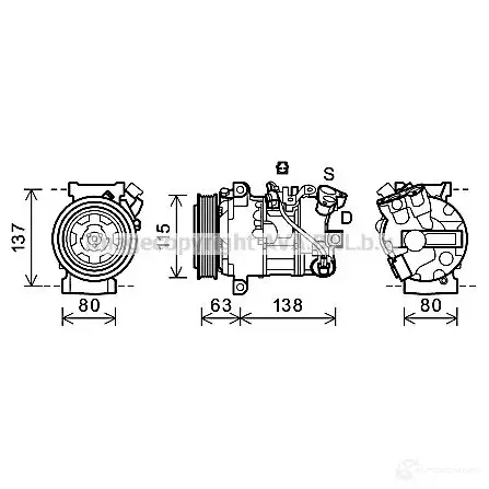 Компрессор кондиционера PRASCO 2604334 4045385178384 GN2Z Y rtk491 изображение 0