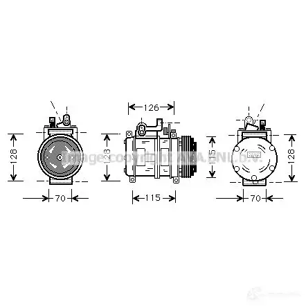 Компрессор кондиционера PRASCO bwk227 003A3 J3 4045385033904 2577526 изображение 0