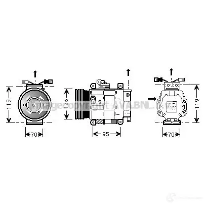 Компрессор кондиционера PRASCO 2587236 4045385036295 W CP2HLV ftk048