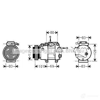 Компрессор кондиционера PRASCO hyak240 6 FYIQN 1437696233 изображение 0