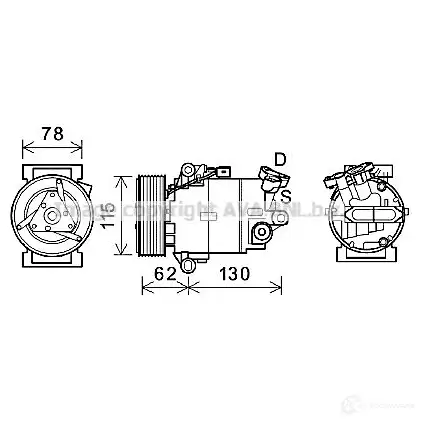 Компрессор кондиционера PRASCO 2580474 N6 N37Z 4045385194155 dnk386 изображение 0