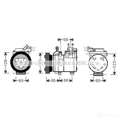 Компрессор кондиционера PRASCO hyk250 A TEZ3GY 2590294 4045385172603