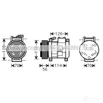 Компрессор кондиционера PRASCO crak062 4 RK1SI3 4045385176373 2579334