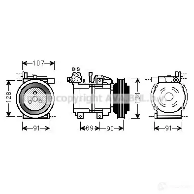 Компрессор кондиционера PRASCO 4045385176298 2590308 W4YXV5 I hyk278