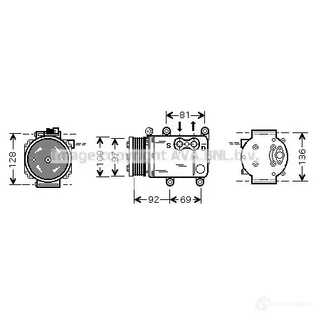 Компрессор кондиционера PRASCO fdk419 2584579 4045385084760 LR 4HMYT