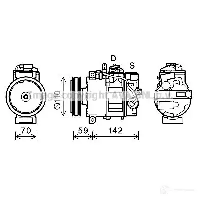Компрессор кондиционера PRASCO 2574844 4045385197897 aik380 N NZKJ
