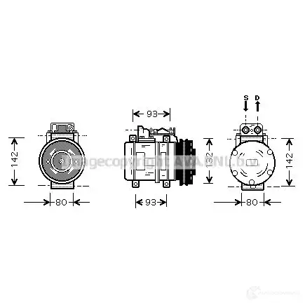 Компрессор кондиционера PRASCO T YN2L msk083 4045385036554 2596405 изображение 0