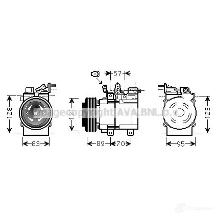 Компрессор кондиционера PRASCO 2591276 4045385186280 C GKR4 kak205 изображение 0