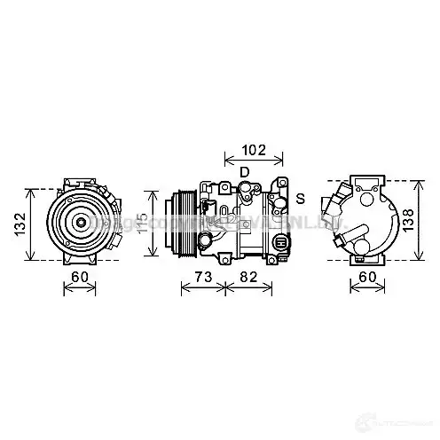 Компрессор кондиционера PRASCO toak658 4045385211715 0AH4 HM 2607075