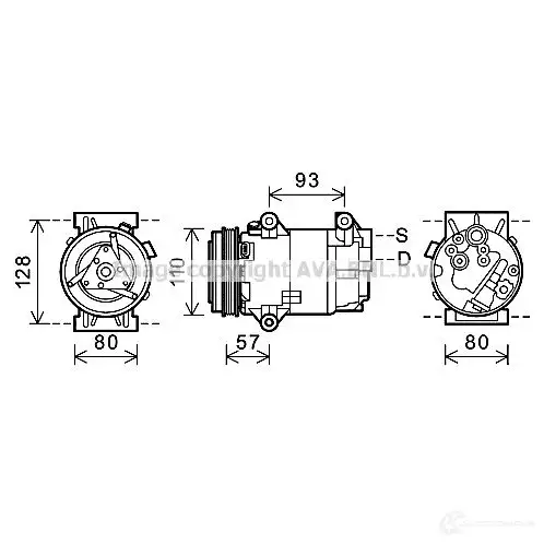 Компрессор кондиционера PRASCO NC1G 9VC 4045385177301 uzk001 2608487